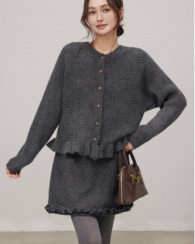 Korean style coat lace cardigan 2pcs set for women