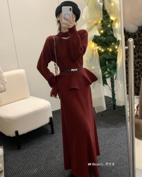 Lotus leaf edges skirt short skirt 2pcs set for women