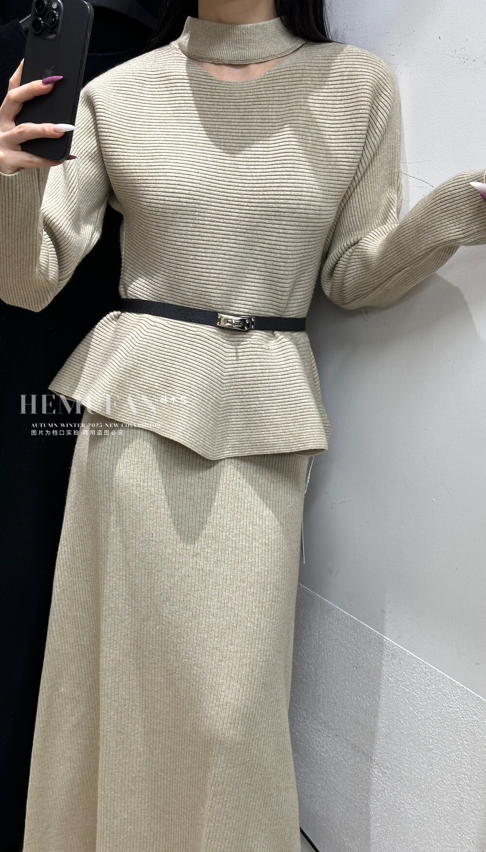 Lotus leaf edges skirt short skirt 2pcs set for women