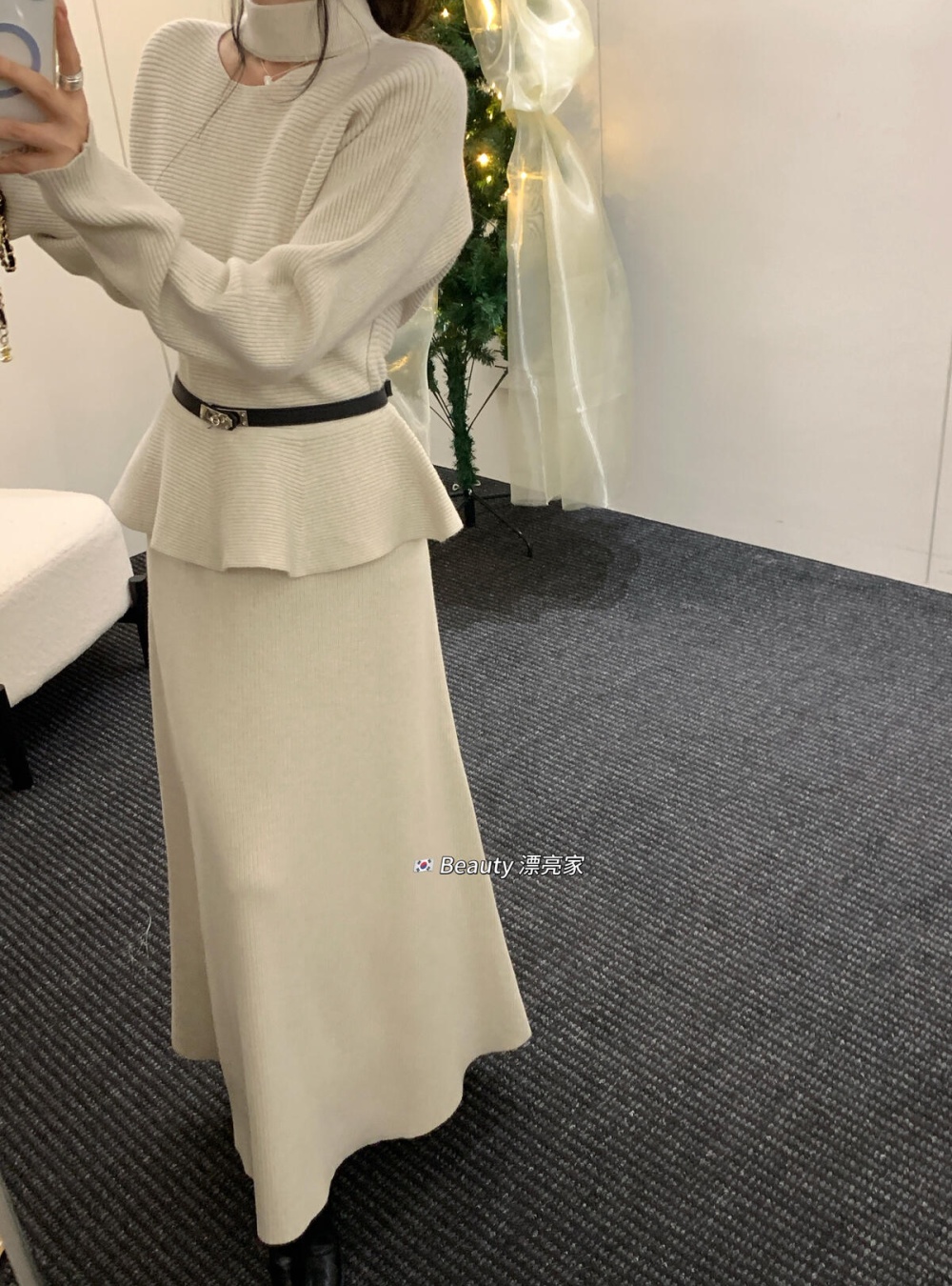 Lotus leaf edges skirt short skirt 2pcs set for women