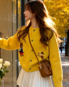 Cartoon loose sweater lazy knitted cardigan