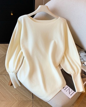 Lazy flat shoulder tops autumn and winter sweater