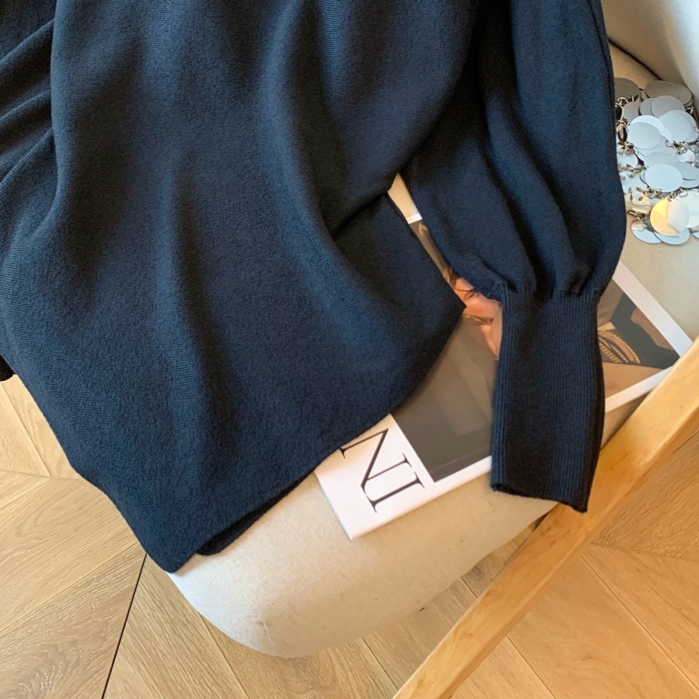 Lazy flat shoulder tops autumn and winter sweater