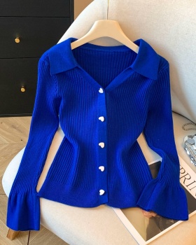 Outside the ride lapel V-neck cardigan thick winter sweater