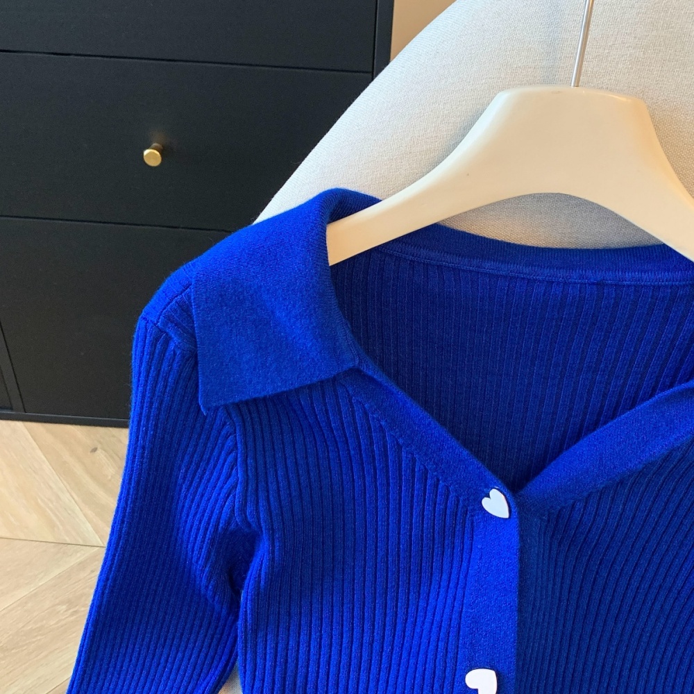 Outside the ride lapel V-neck cardigan thick winter sweater