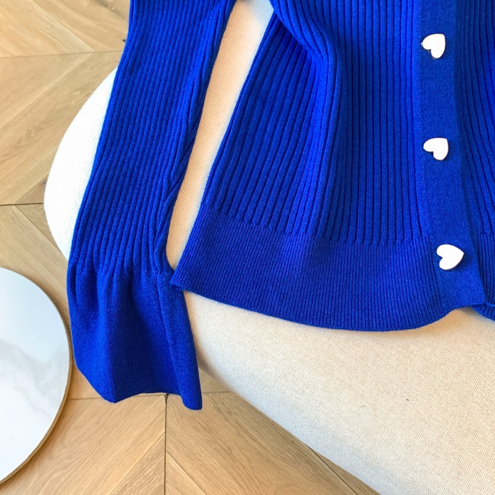 Outside the ride lapel V-neck cardigan thick winter sweater