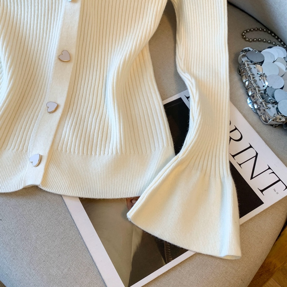 Outside the ride lapel V-neck cardigan thick winter sweater