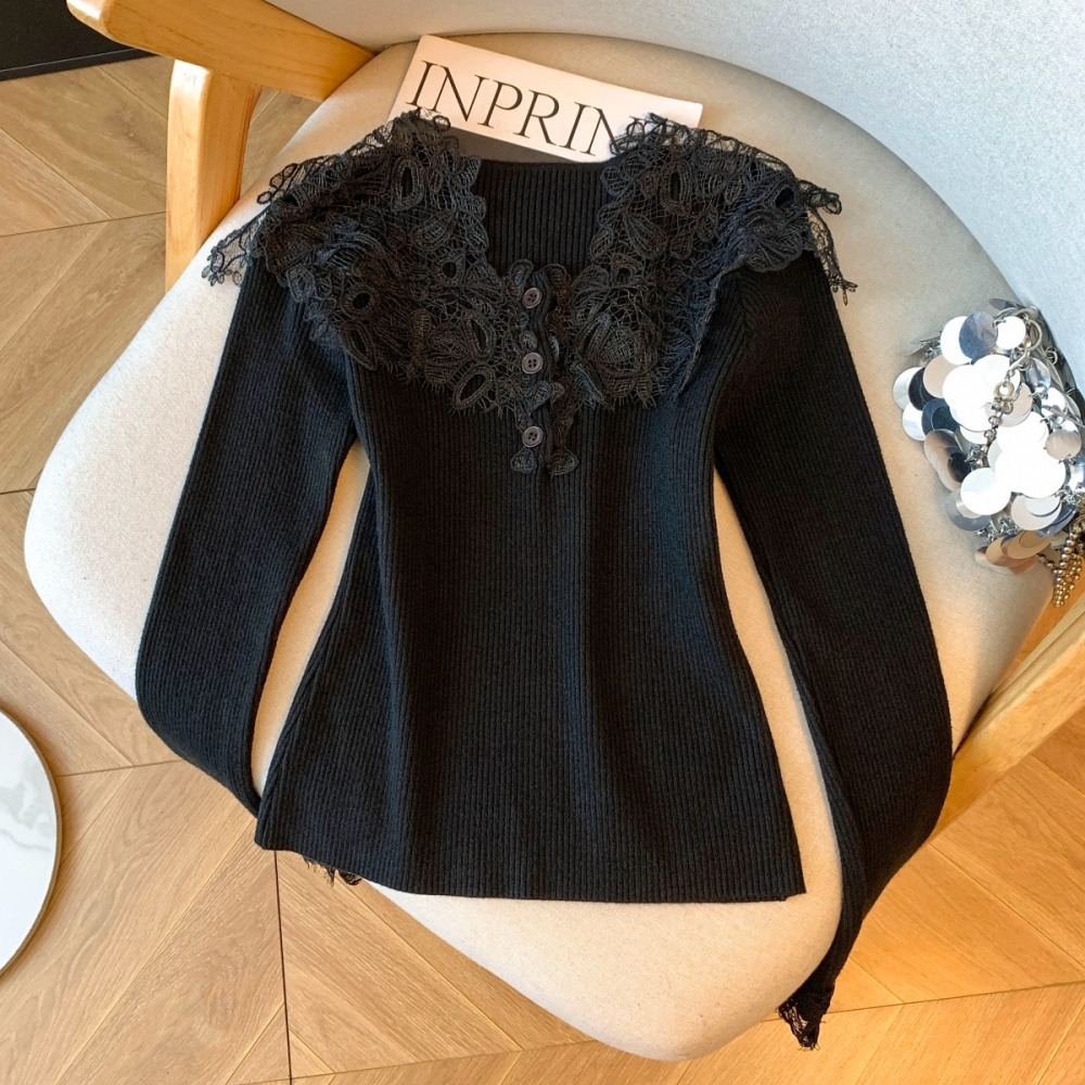 Knitted France style inside the ride hollow tops