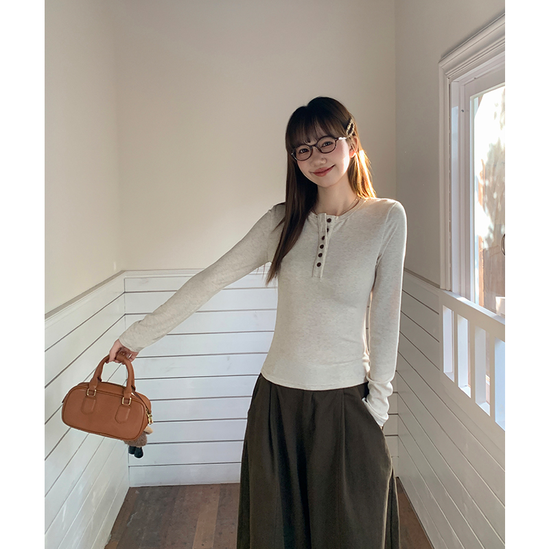 Long sleeve slim bottoming shirt autumn and winter T-shirt