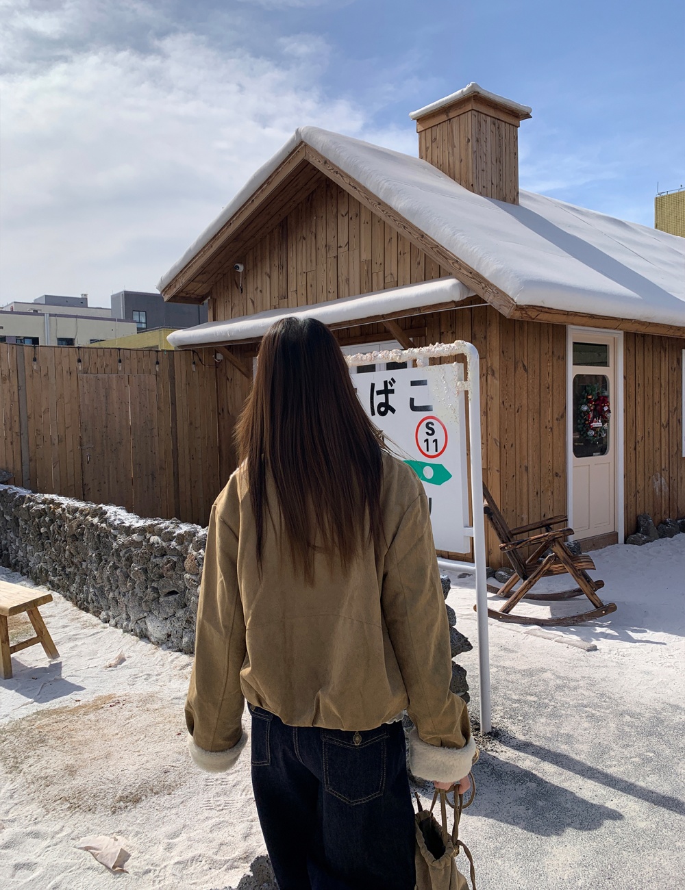 Retro thermal lambs wool loose cstand collar short coat