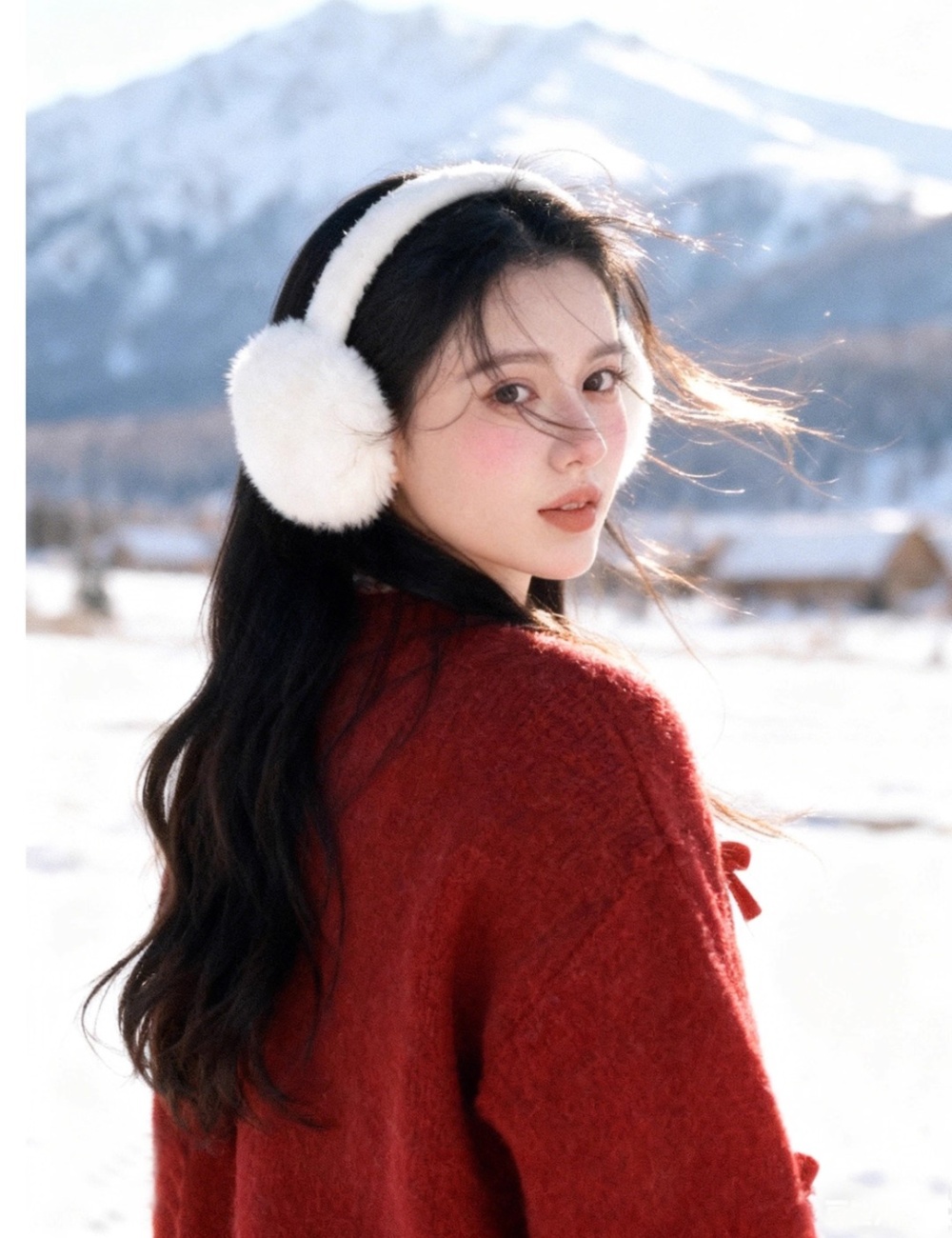 Stereoscopic short skirt bow sweater 2pcs set for women