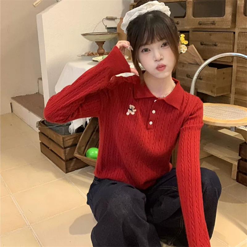 Bottoming inside the ride sweater autumn twist tops for women