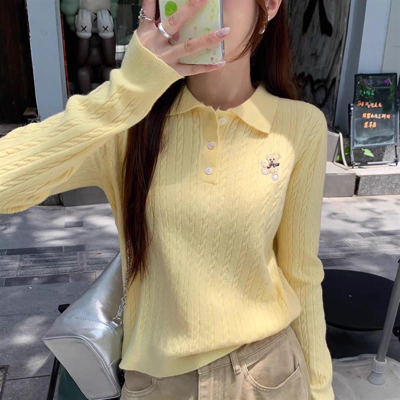 Bottoming inside the ride sweater autumn twist tops for women