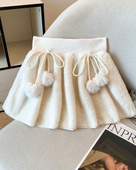 High waist frenum A-line short skirt winter slim skirt for women