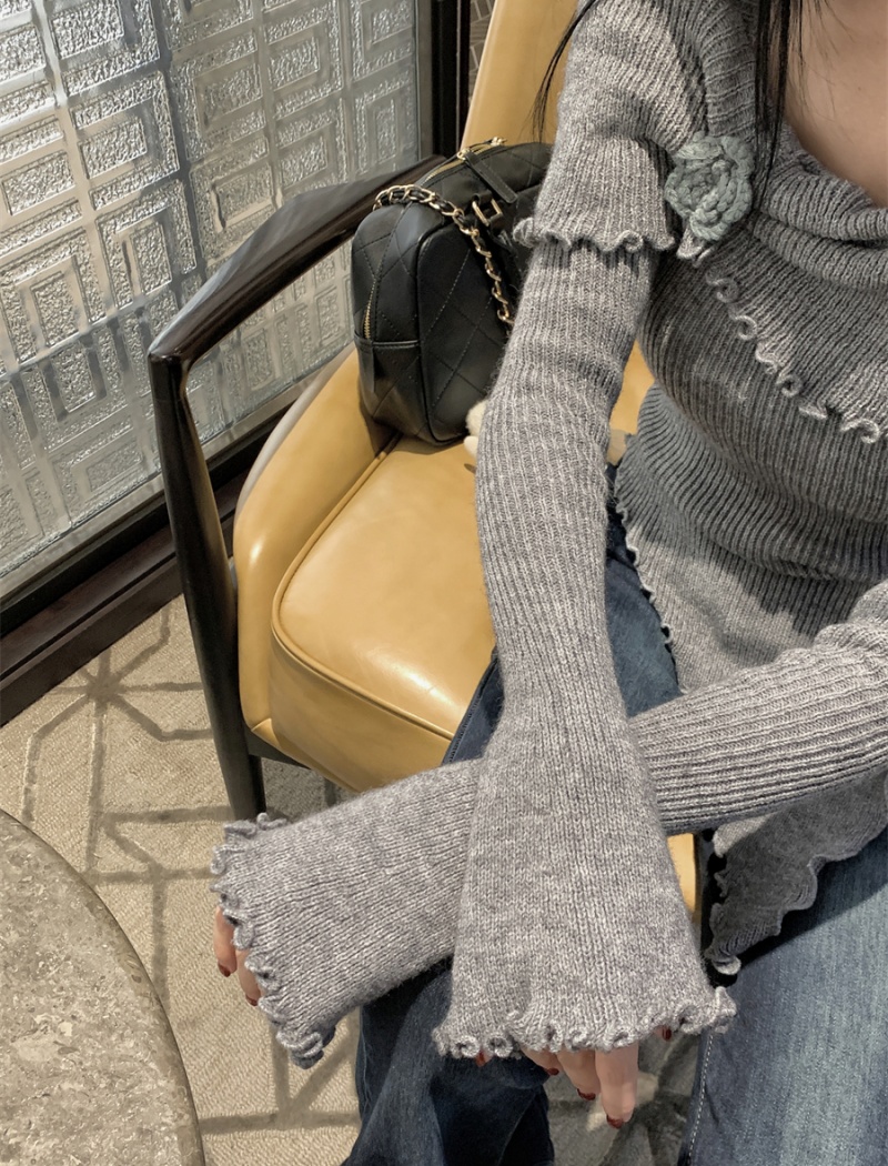 Square collar irregular tops enticement sweater