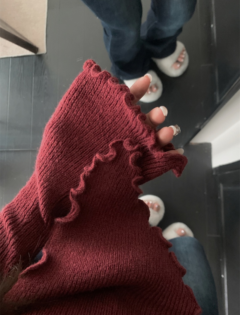 Square collar irregular tops enticement sweater