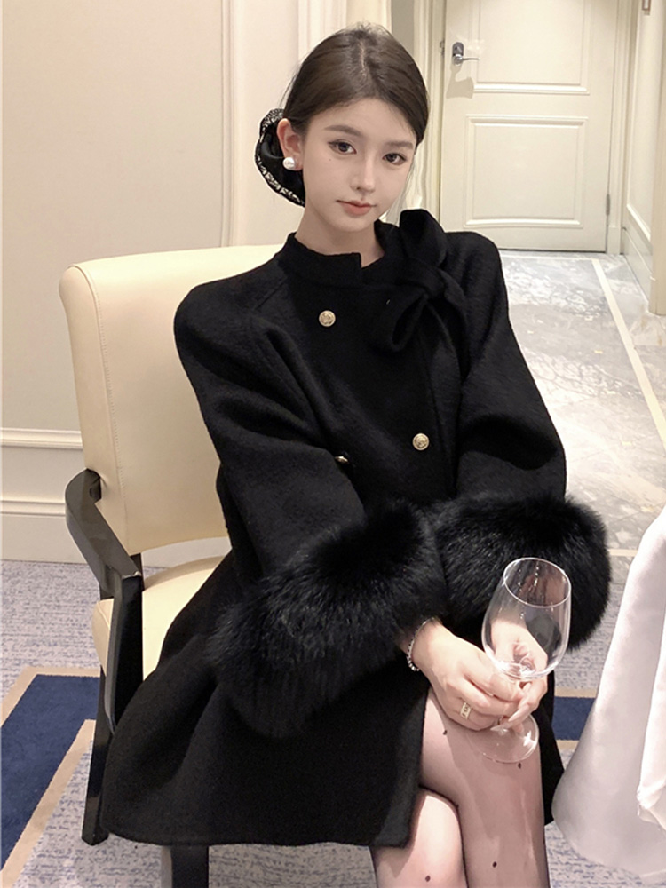 Long lazy woolen coat ladies loose cloak for women