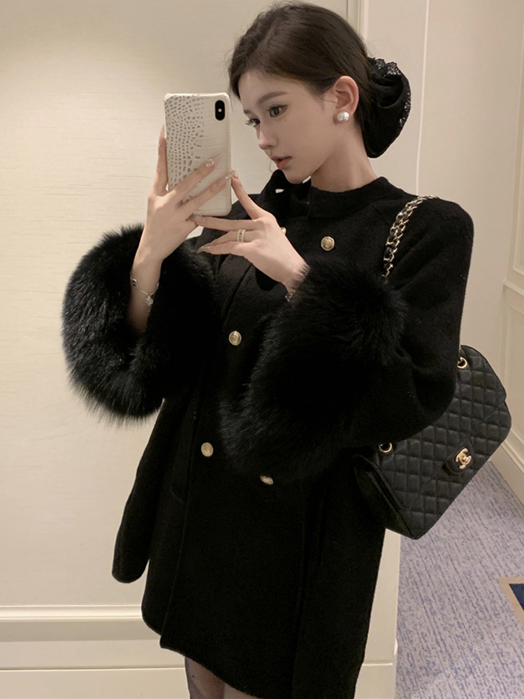 Long lazy woolen coat ladies loose cloak for women