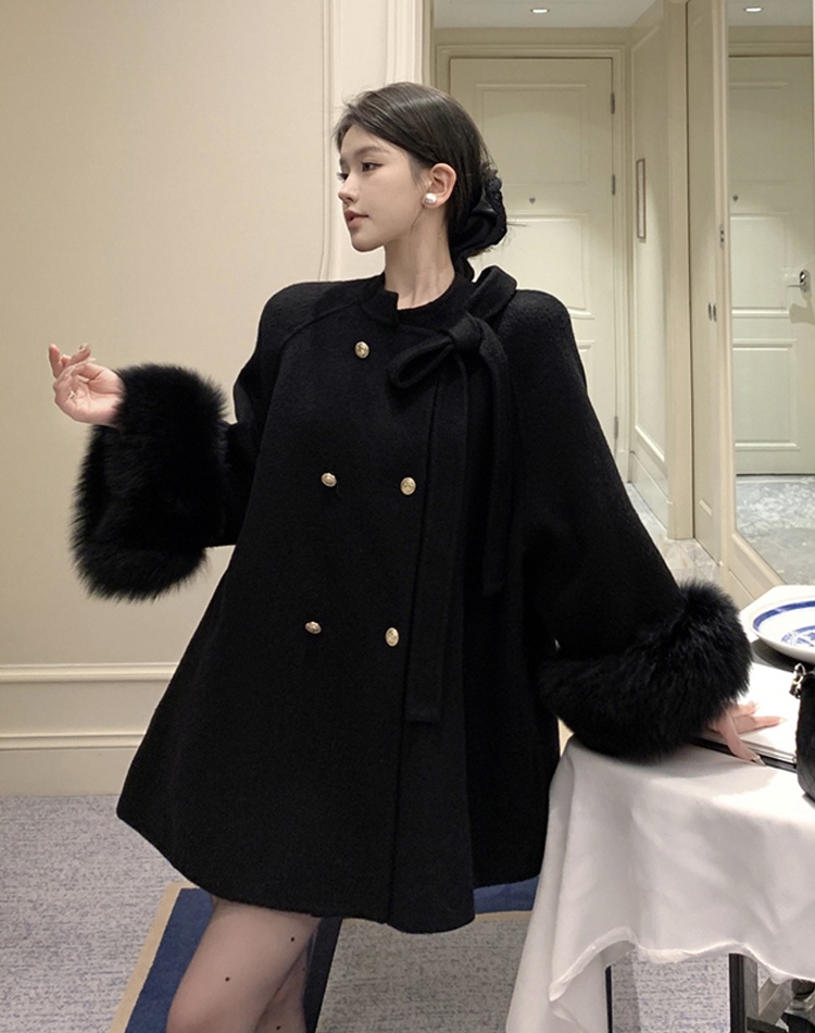 Long lazy woolen coat ladies loose cloak for women