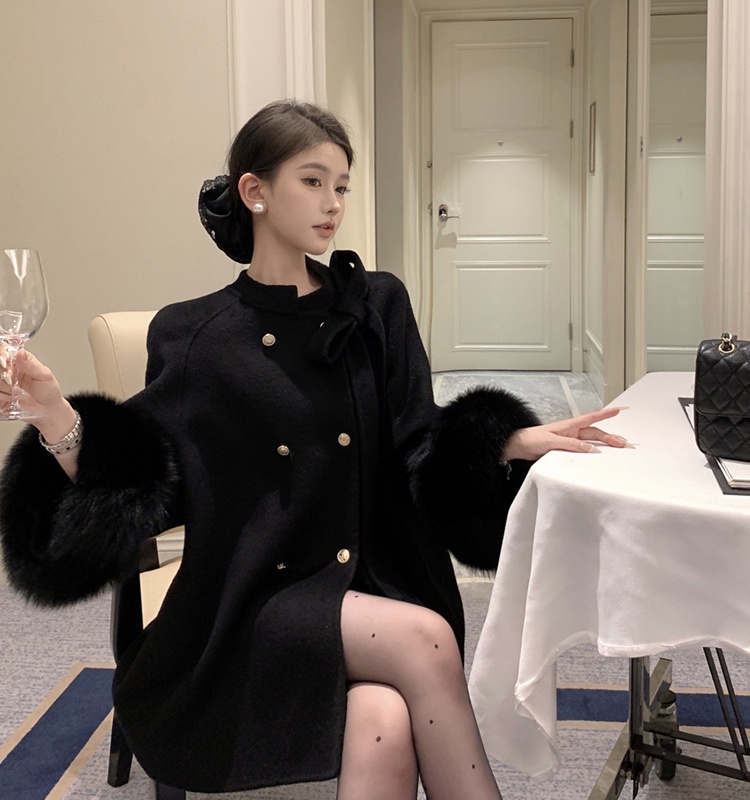 Long lazy woolen coat ladies loose cloak for women