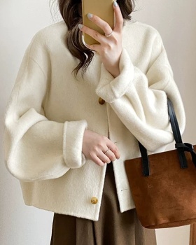 Short autumn and winter wool coat lucky overcoat for women