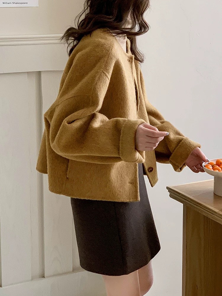 Short autumn and winter wool coat lucky overcoat for women