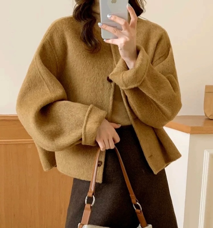 Short autumn and winter wool coat lucky overcoat for women