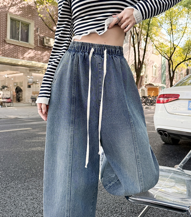 Wide leg harem slim winter mopping high waist jeans