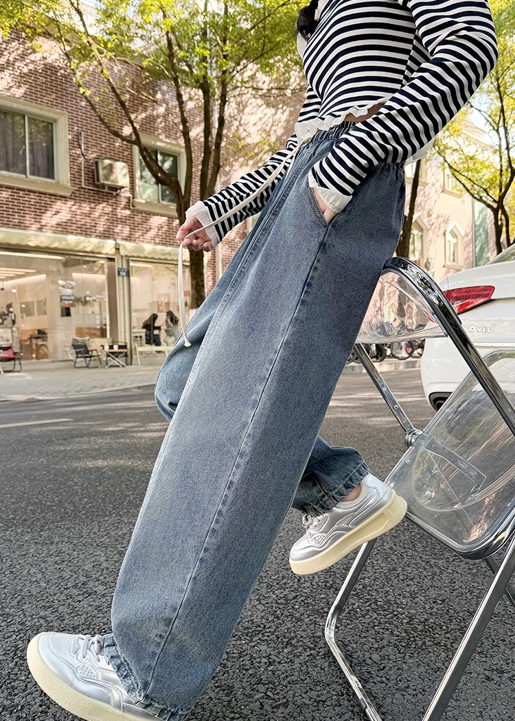 Wide leg harem slim winter mopping high waist jeans