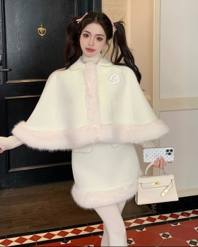 Package hip stitching skirt fashion cloak 2pcs set