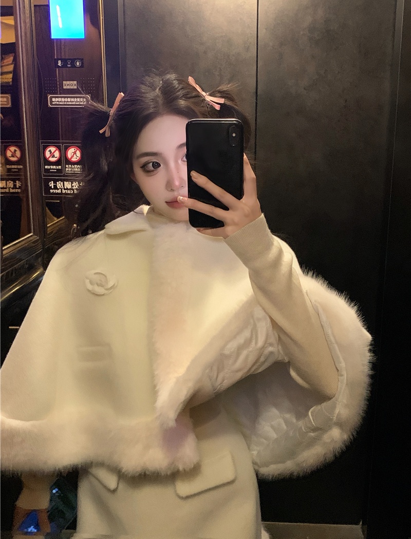 Package hip stitching skirt fashion cloak 2pcs set