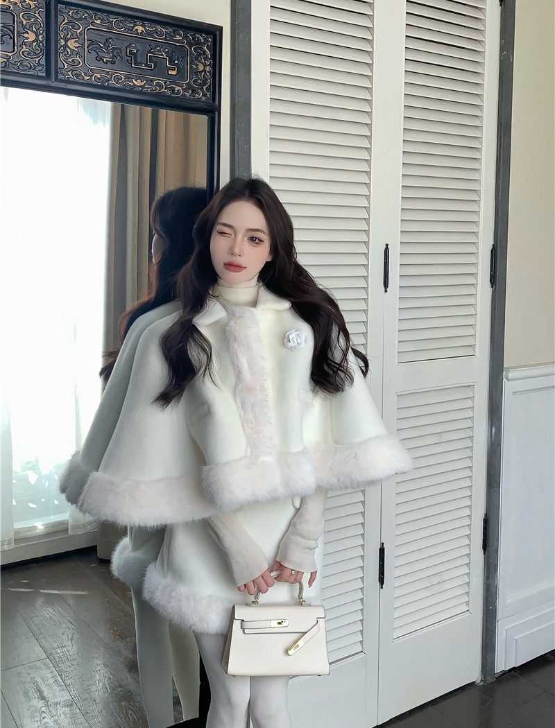 Package hip stitching skirt fashion cloak 2pcs set