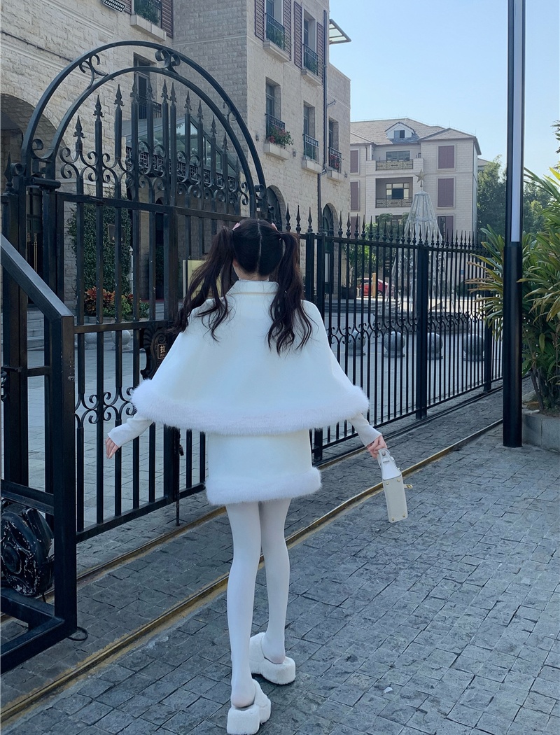 Package hip stitching skirt fashion cloak 2pcs set