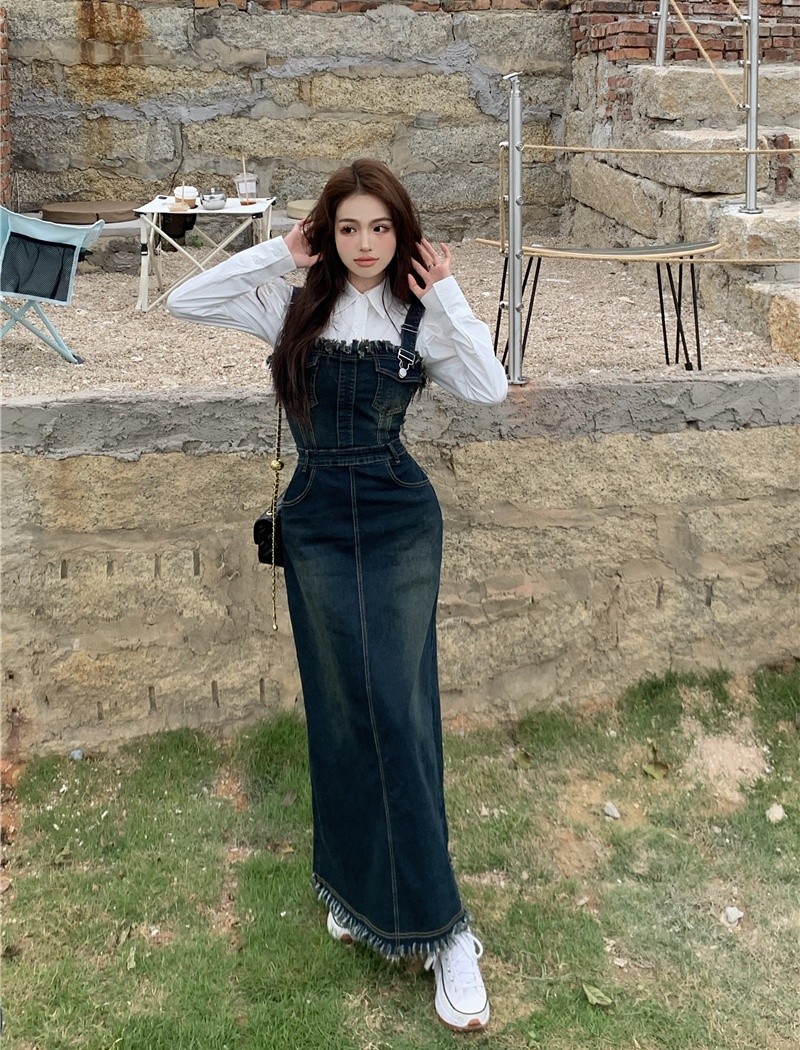 Unique temperament dress spicegirl strap dress for women