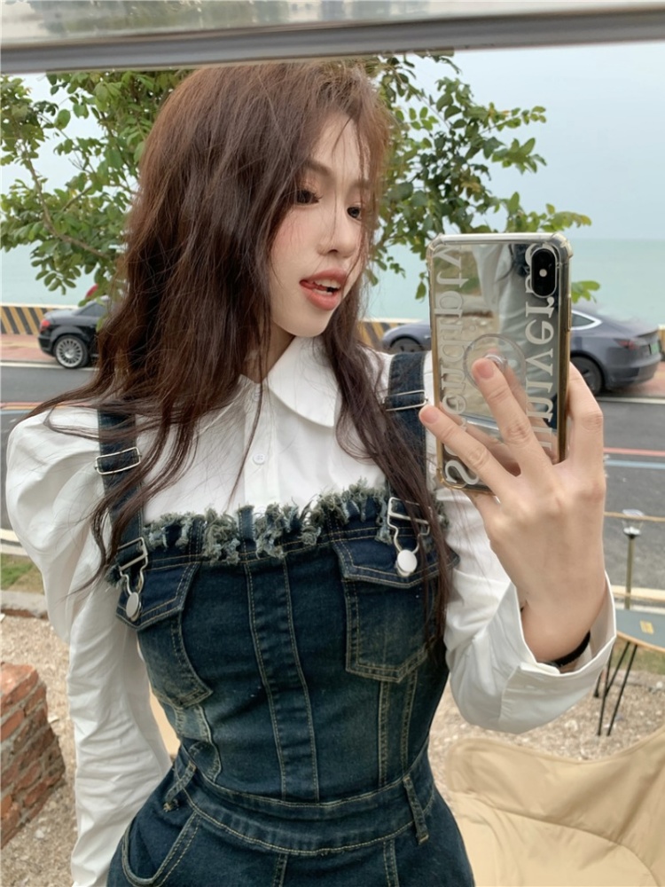 Unique temperament dress spicegirl strap dress for women