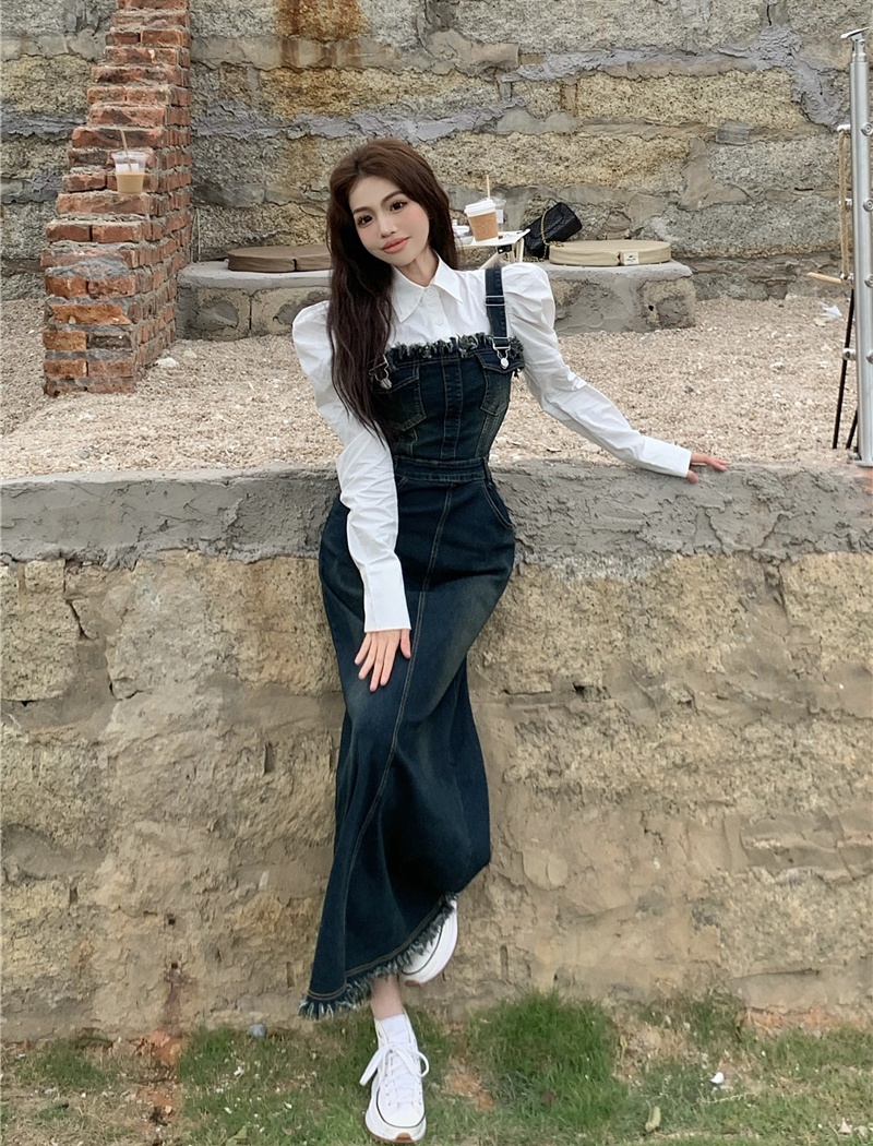 Unique temperament dress spicegirl strap dress for women