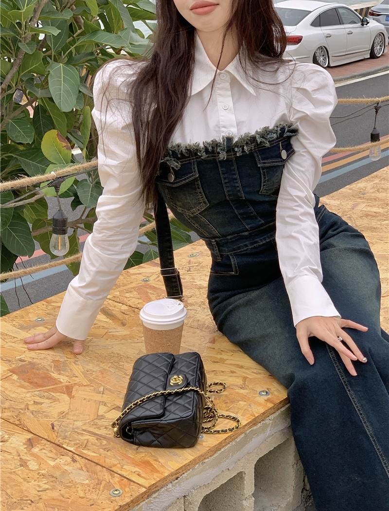 Unique temperament dress spicegirl strap dress for women