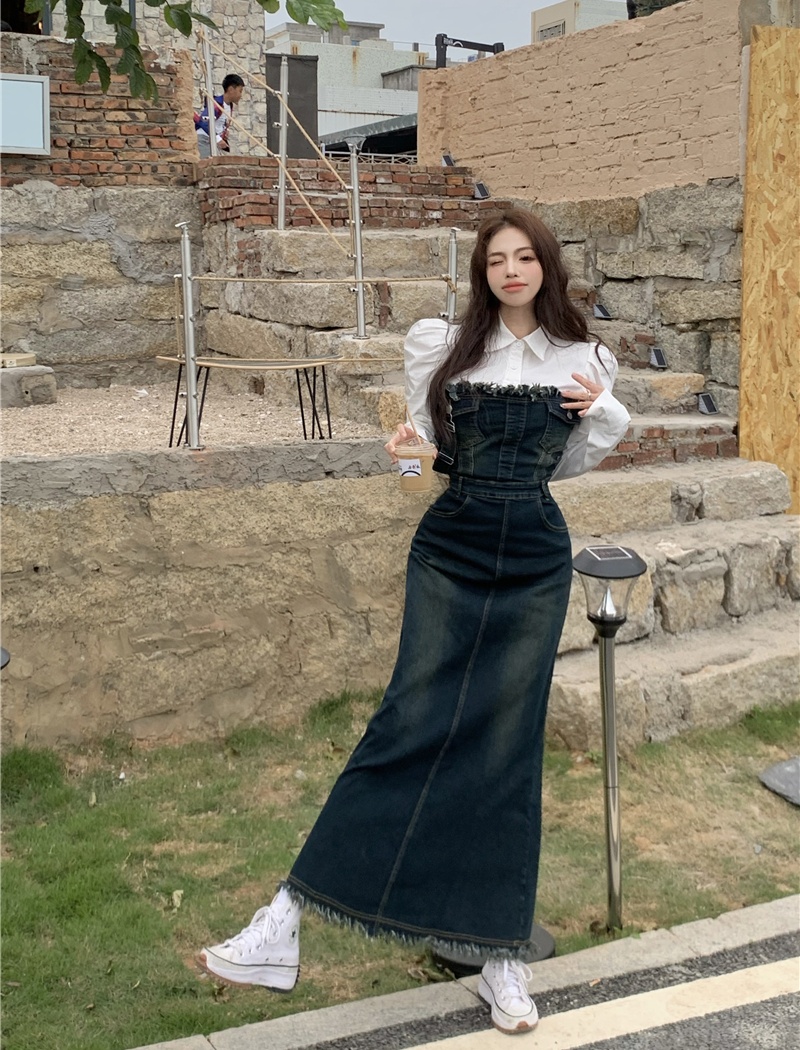 Unique temperament dress spicegirl strap dress for women