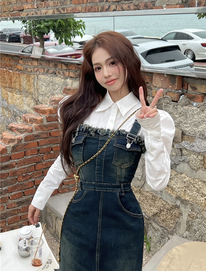 Unique temperament dress spicegirl strap dress for women