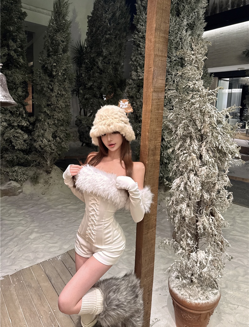 Elmo enticement shorts slim tops 2pcs set for women