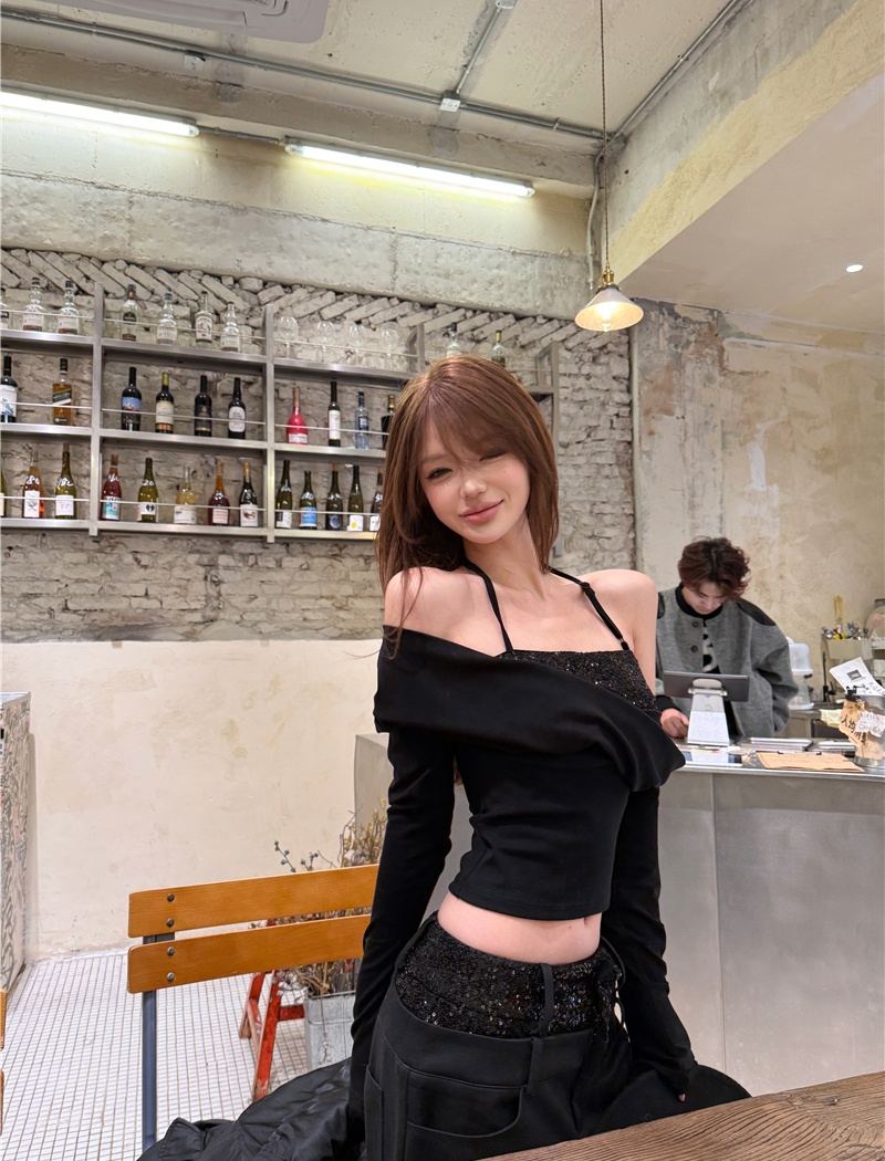 Halter pants sexy tops 2pcs set for women