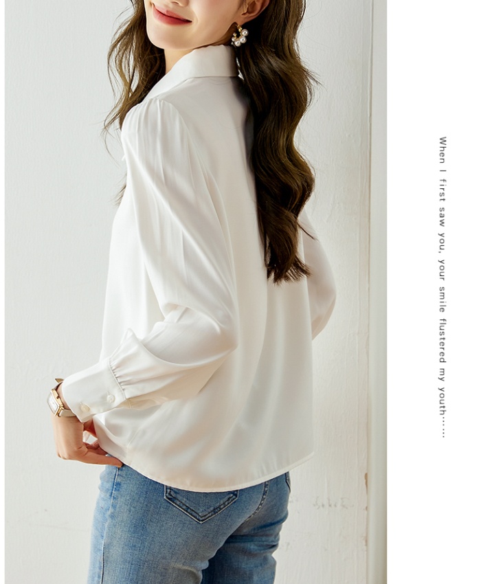 Long sleeve white shirt chiffon niche tops for women