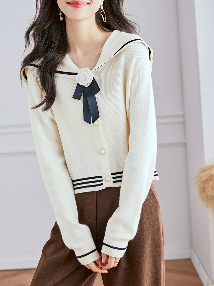 Chanelstyle knitted tops all-match spring sweater for women