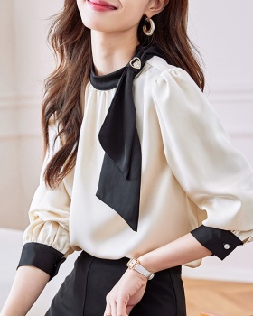 Long sleeve temperament France style unique autumn shirt