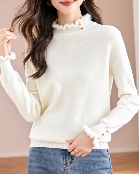 Apricot small shirt spring bottoming shirt for women