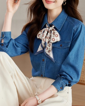 Spring long sleeve tops commuting temperament shirt for women