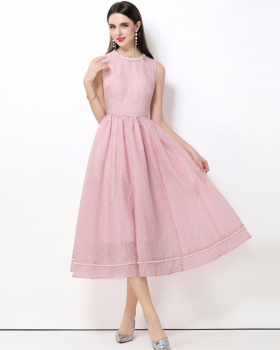 Retro slim sleeveless elegant France style grace dress