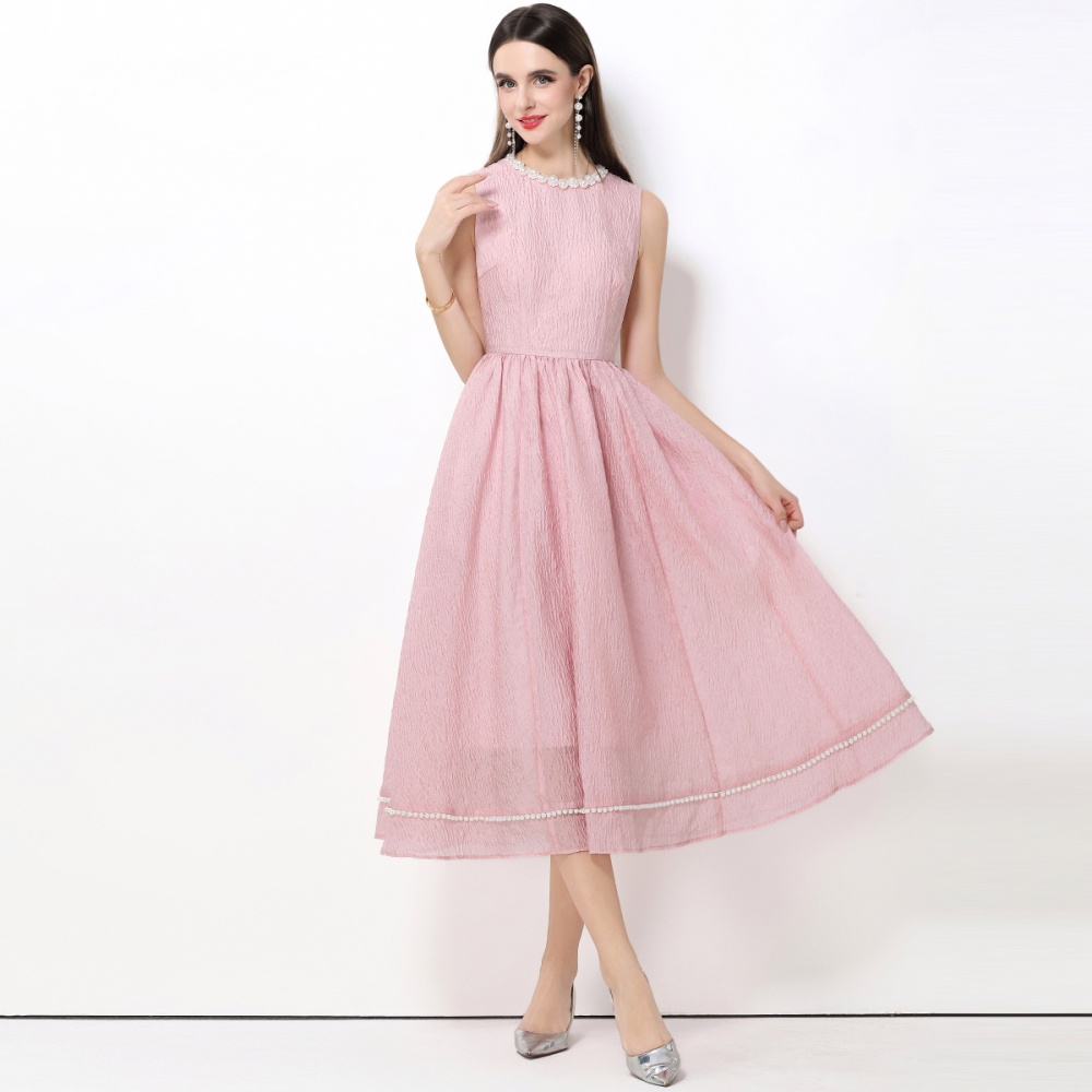 Retro slim sleeveless elegant France style grace dress