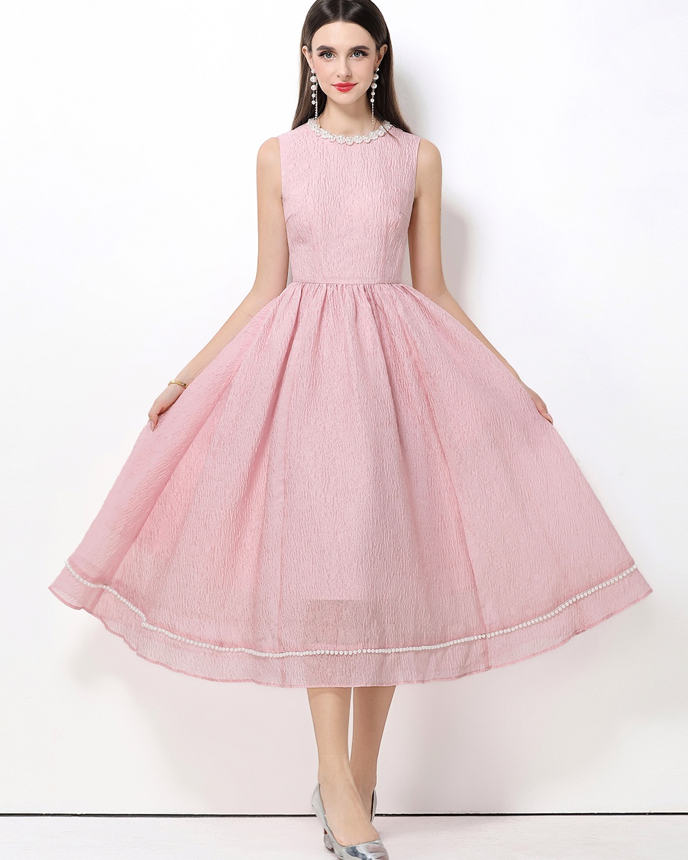 Retro slim sleeveless elegant France style grace dress