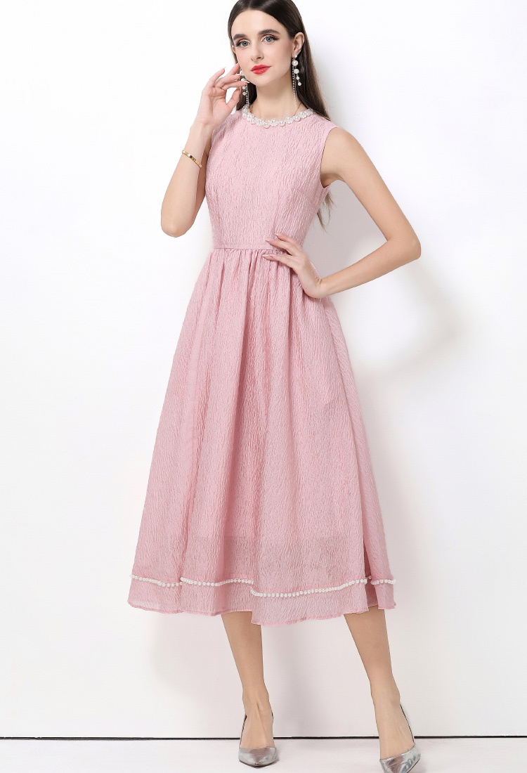 Retro slim sleeveless elegant France style grace dress
